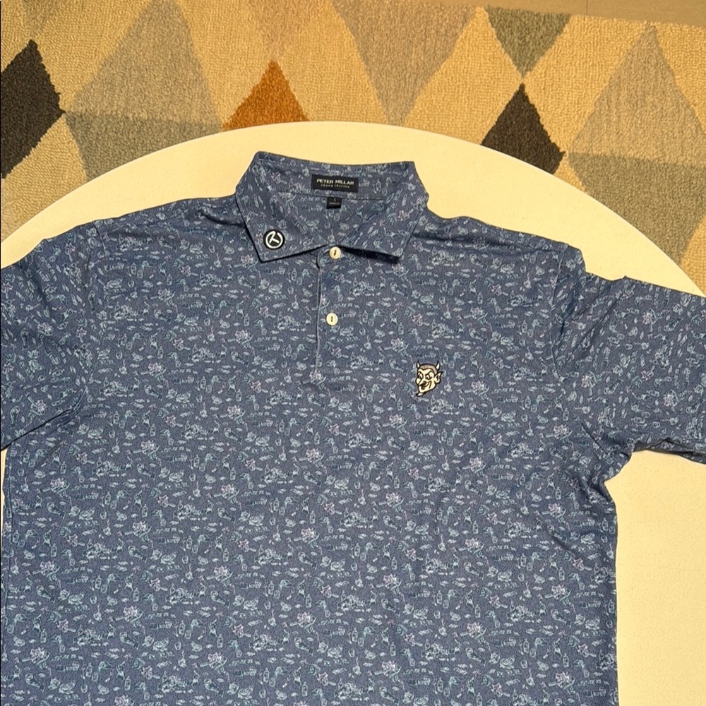 Scotty Cameron Peter Millar Blue Polo w/ Devil Size Large